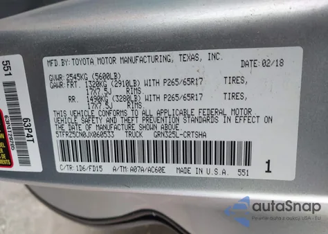 2018 Toyota Tacoma Trd Sport z USA, uszkodzony, nr VIN 5TFRZ5CN0JX060533